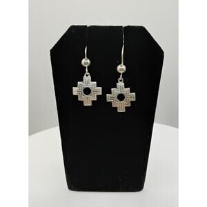 Peruvian Chakana/Andean Cross 950 Sterling Silver Earrings